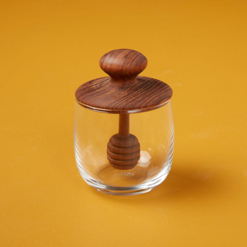 Glass Jar With Teak Lid & Spoon, Be Home