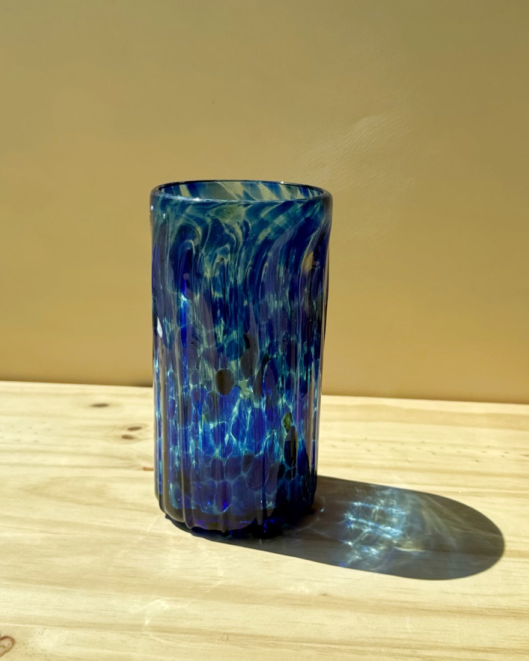 Lena Splatter Highball Glass - Cobalt Blue