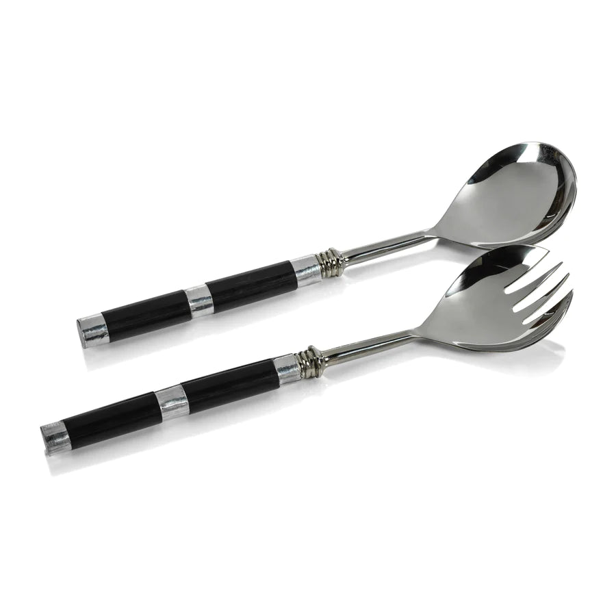 Alana Salad Serving Set - Black