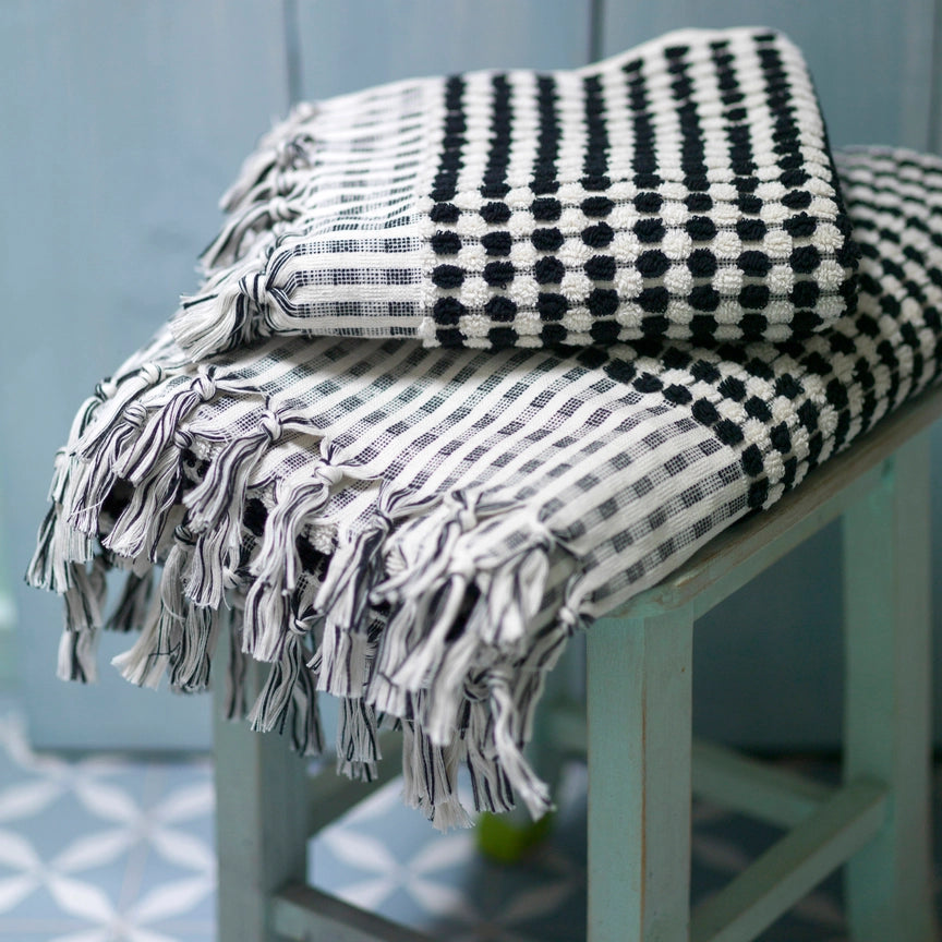 Dotted Terry Bath Towel - Black