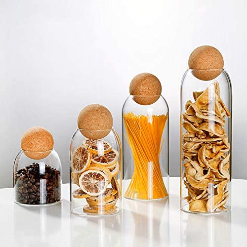 Glass Storage Jar with Cork Lid Ball - Small