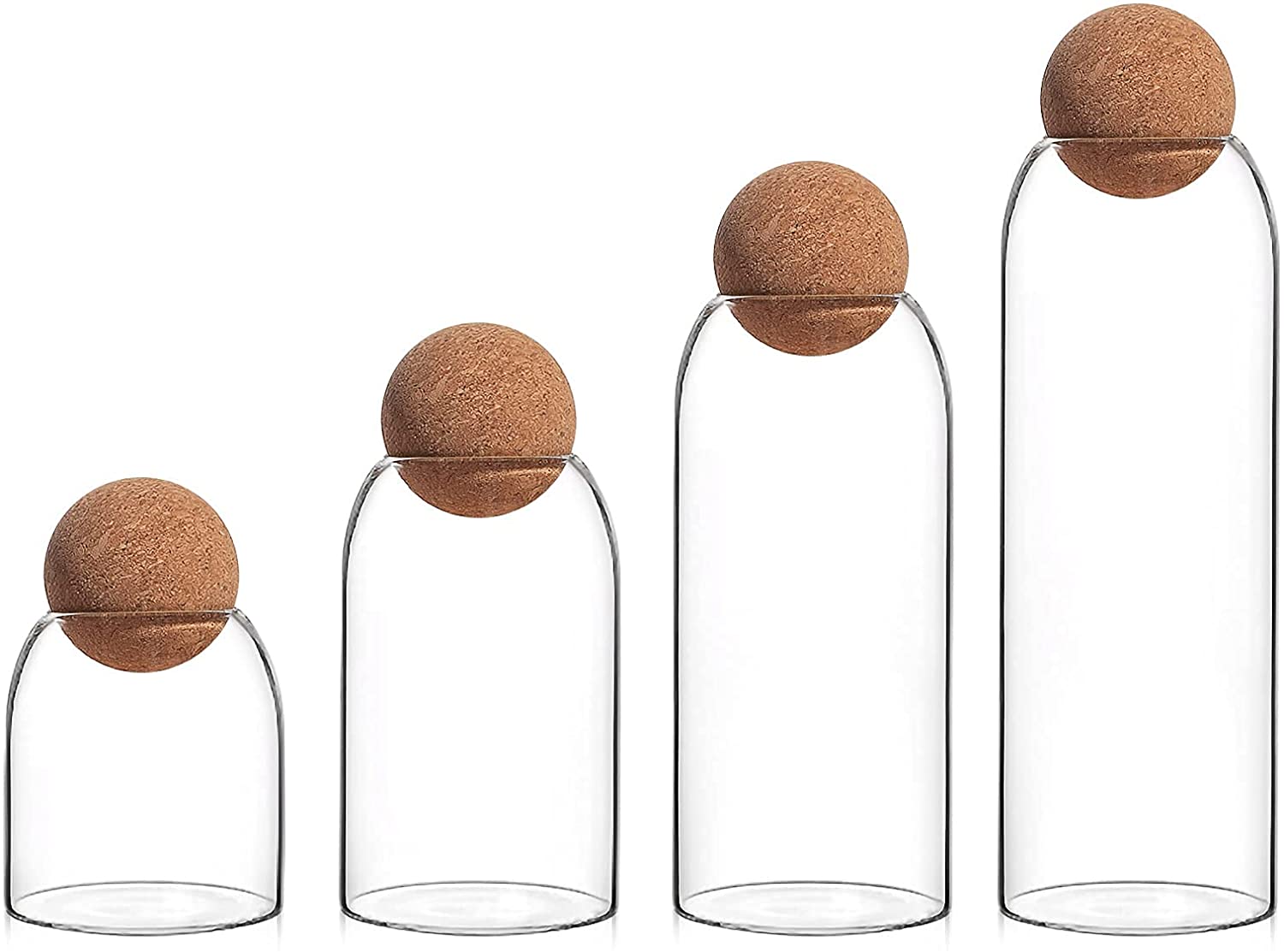 Glass Storage Jar with Cork Lid Ball - Small