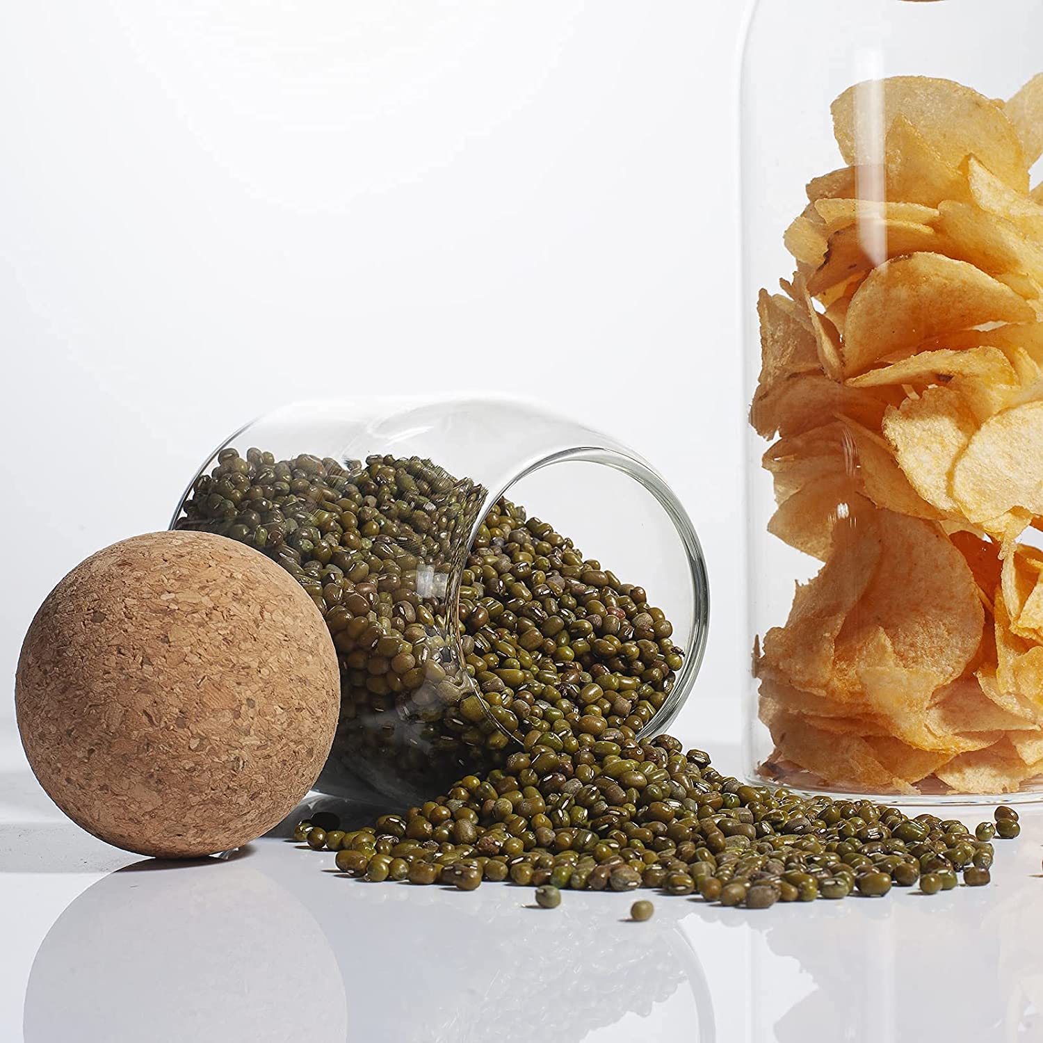 Glass Storage Jar with Cork Lid Ball - Small
