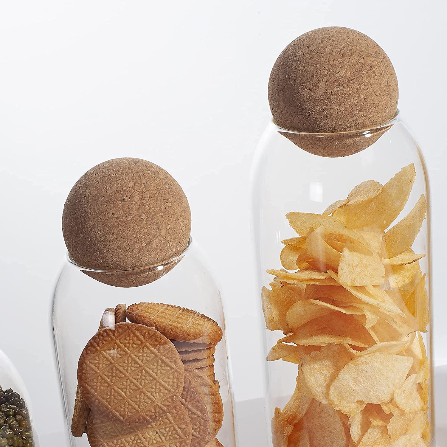 Glass Storage Jar with Cork Lid Ball - Small