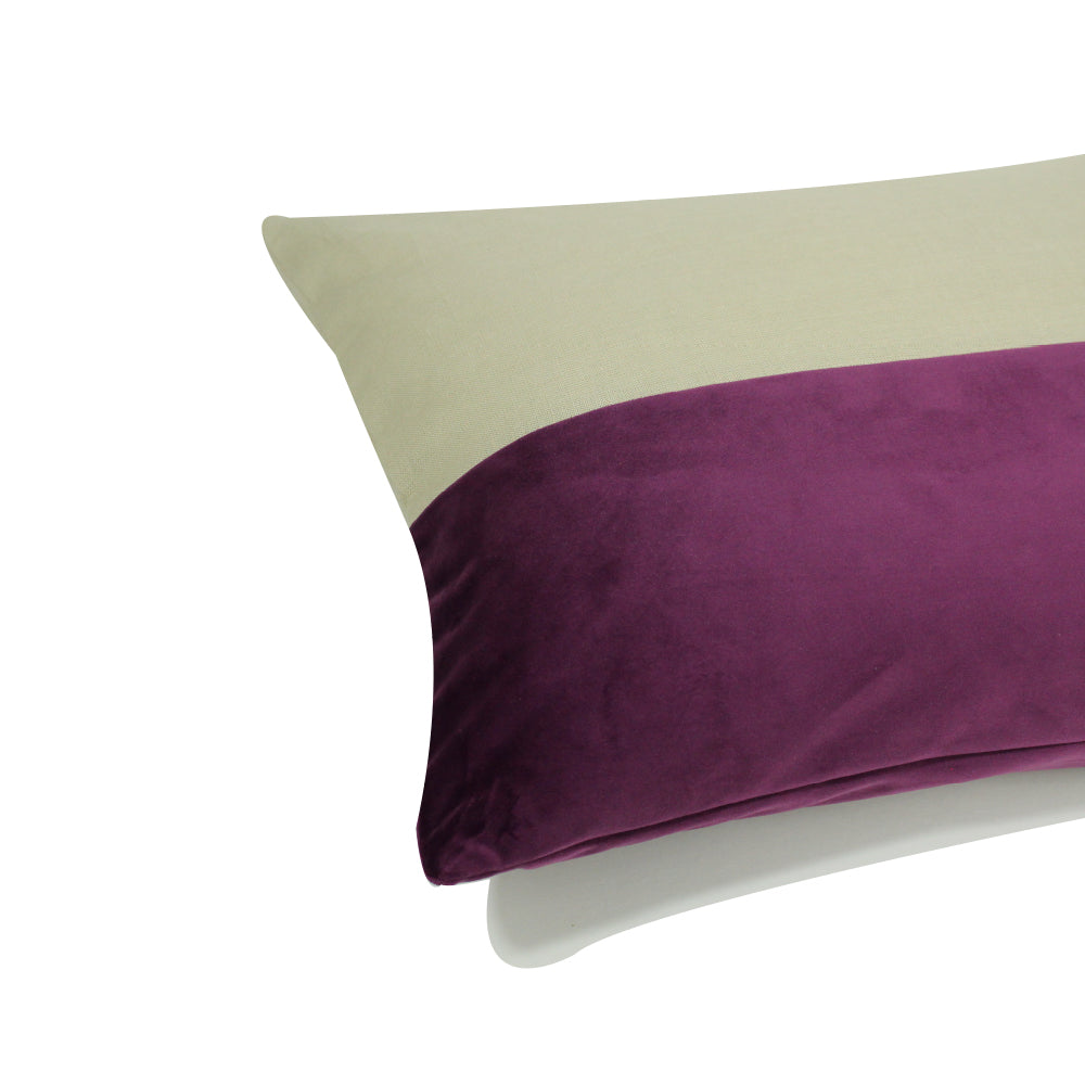 Alma Pillow - Purple / Cream - 20" x 14"