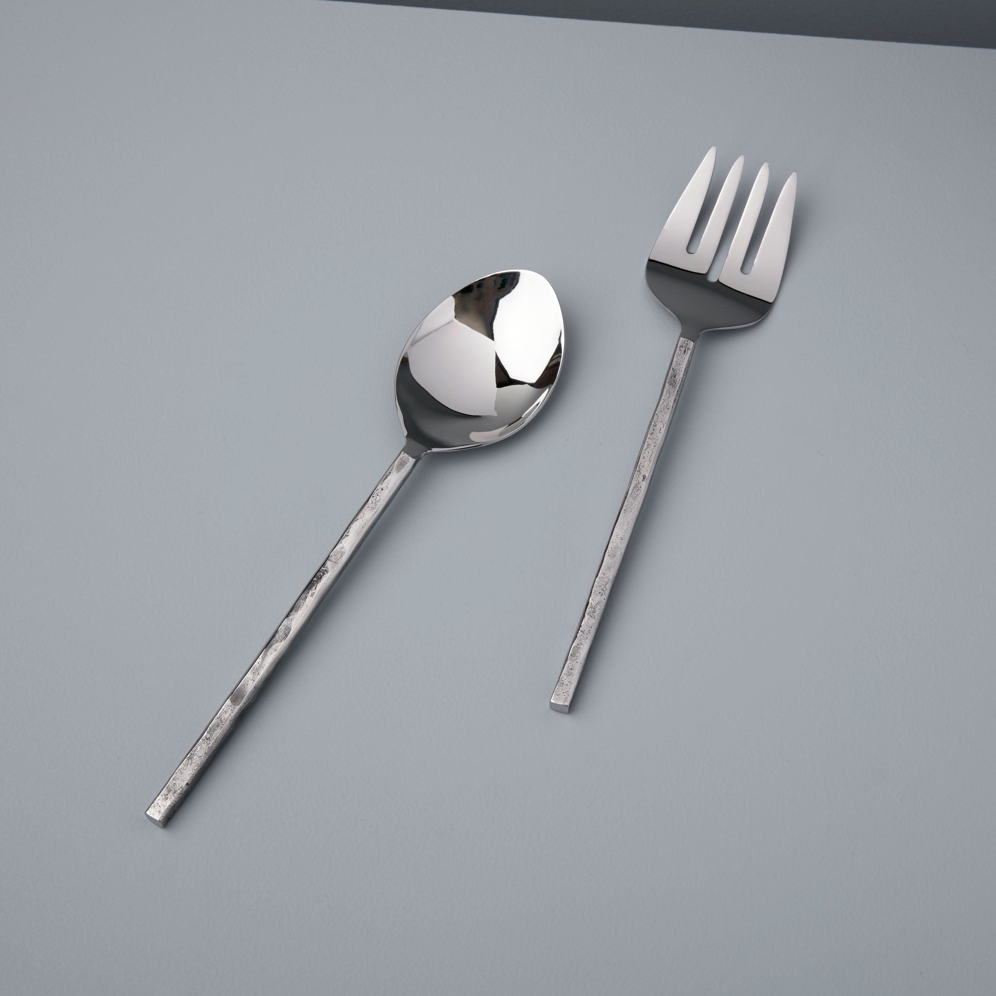 Serving Set -  Etched & Hammered, Stainless