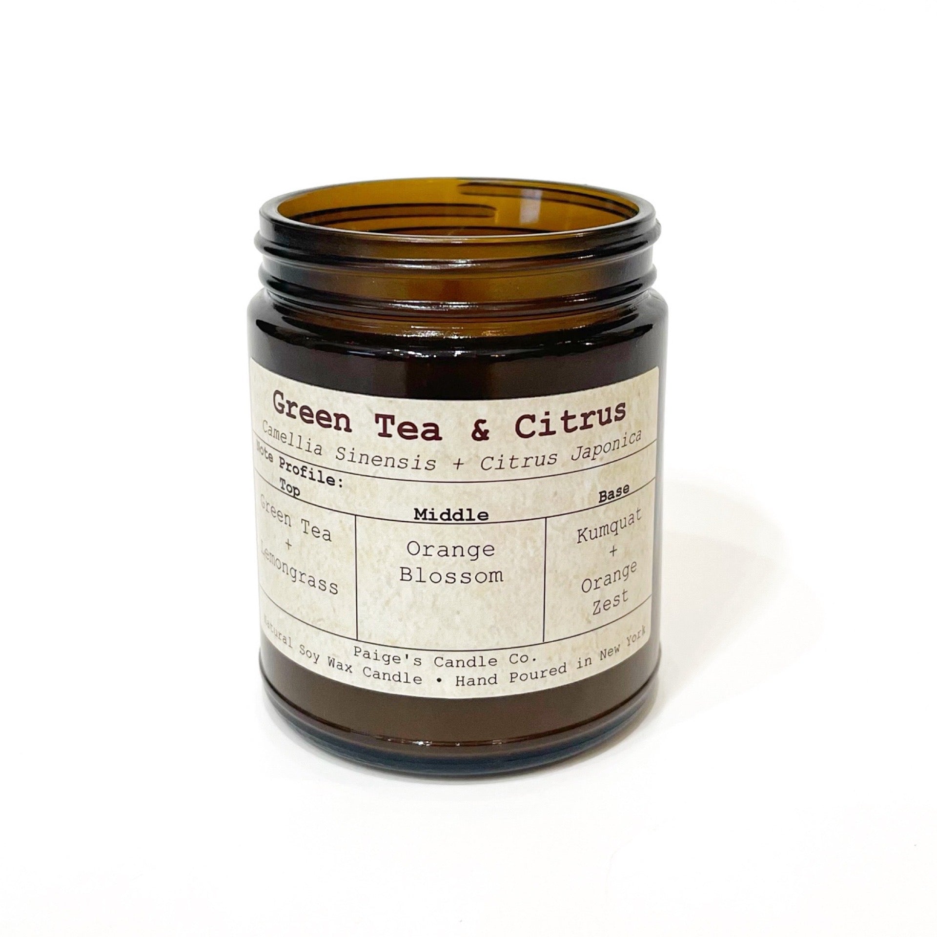 Green Tea & Citrus - Vegan Soy Wax Candle