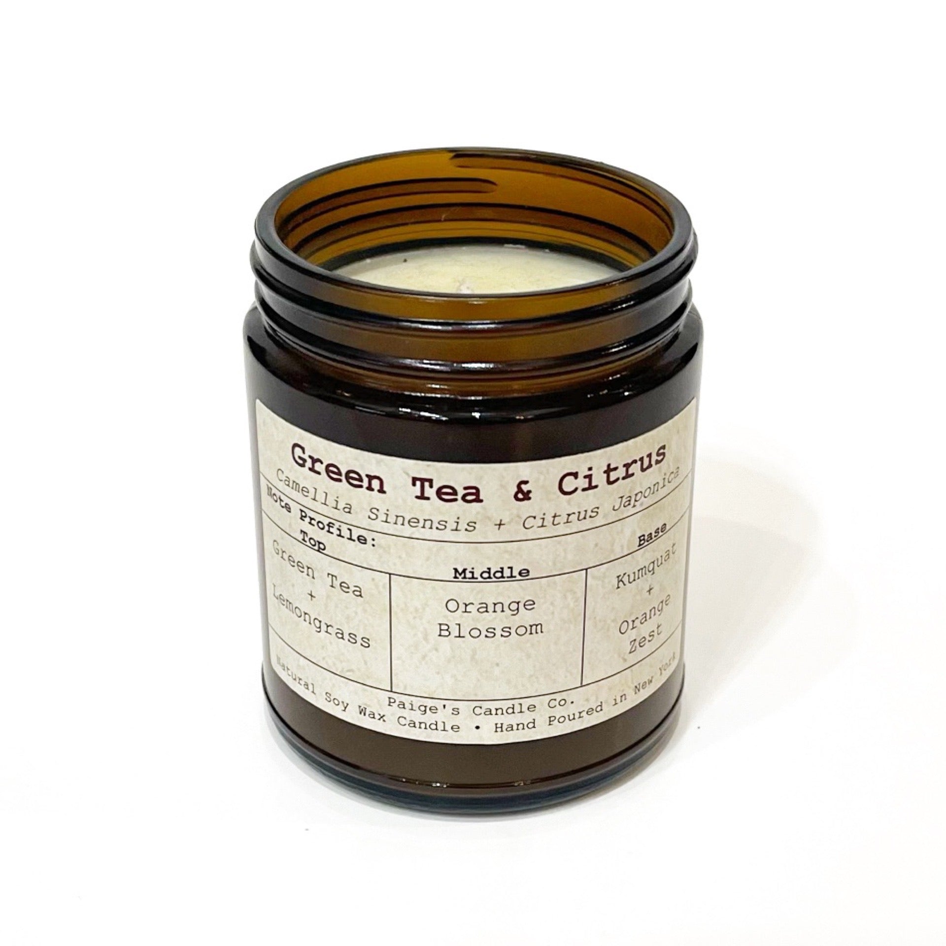 Green Tea & Citrus - Vegan Soy Wax Candle