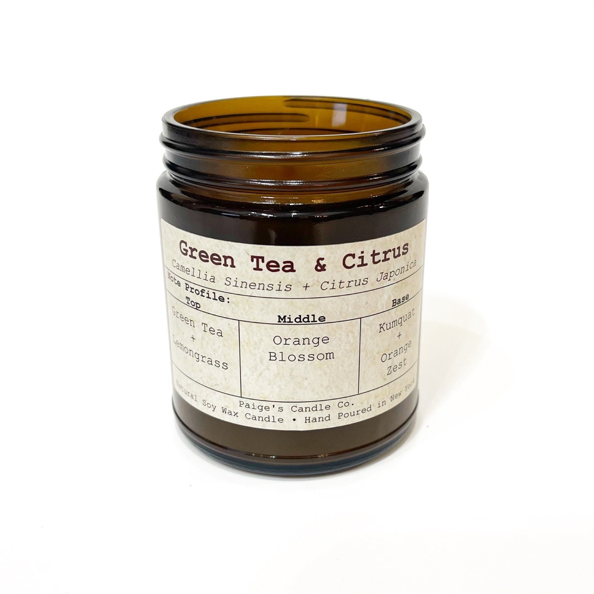 Green Tea & Citrus - Vegan Soy Wax Candle - INCASA
