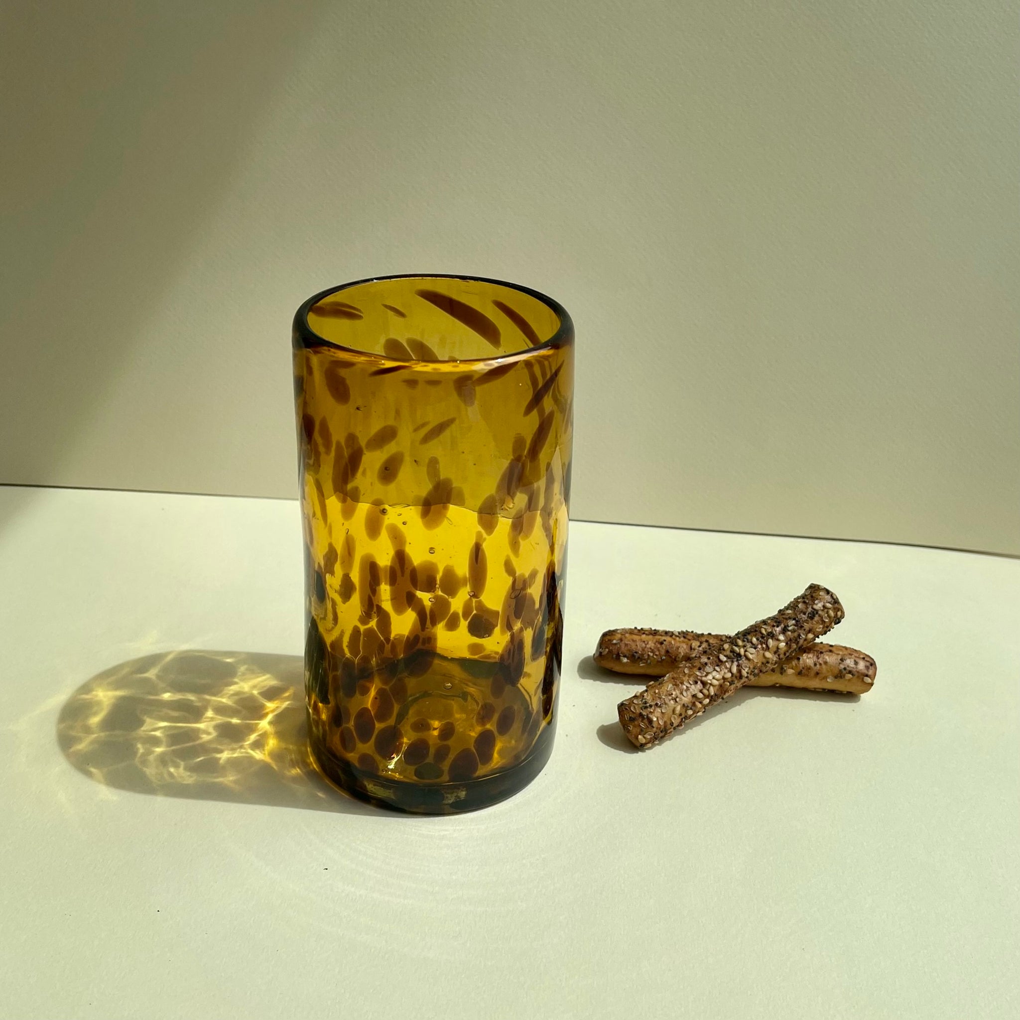 Alban Handblown Tall Glass - Amber