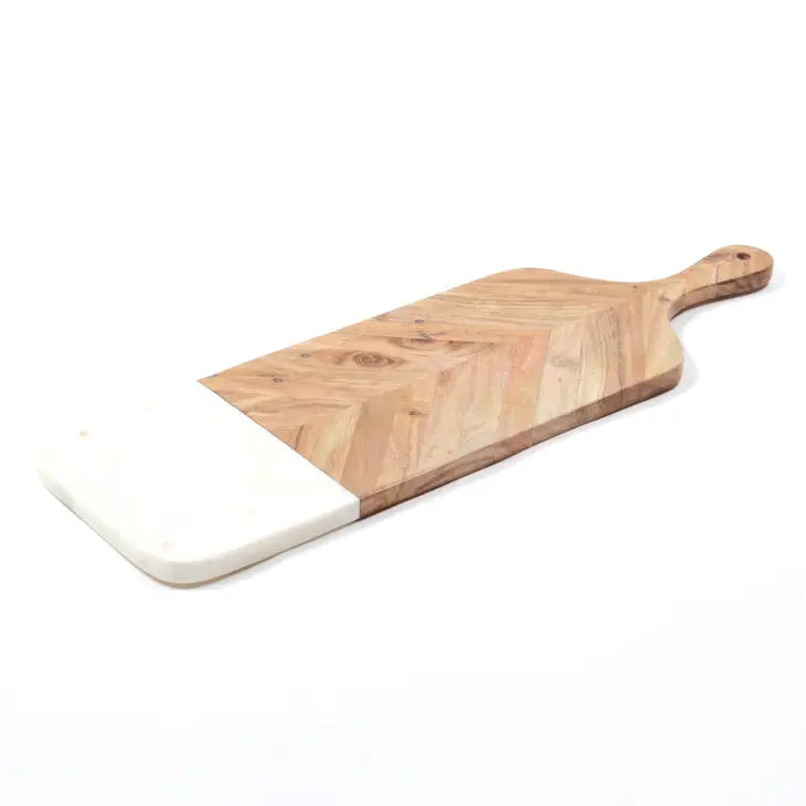 Rectangular Cheese Board - Marble & Wood