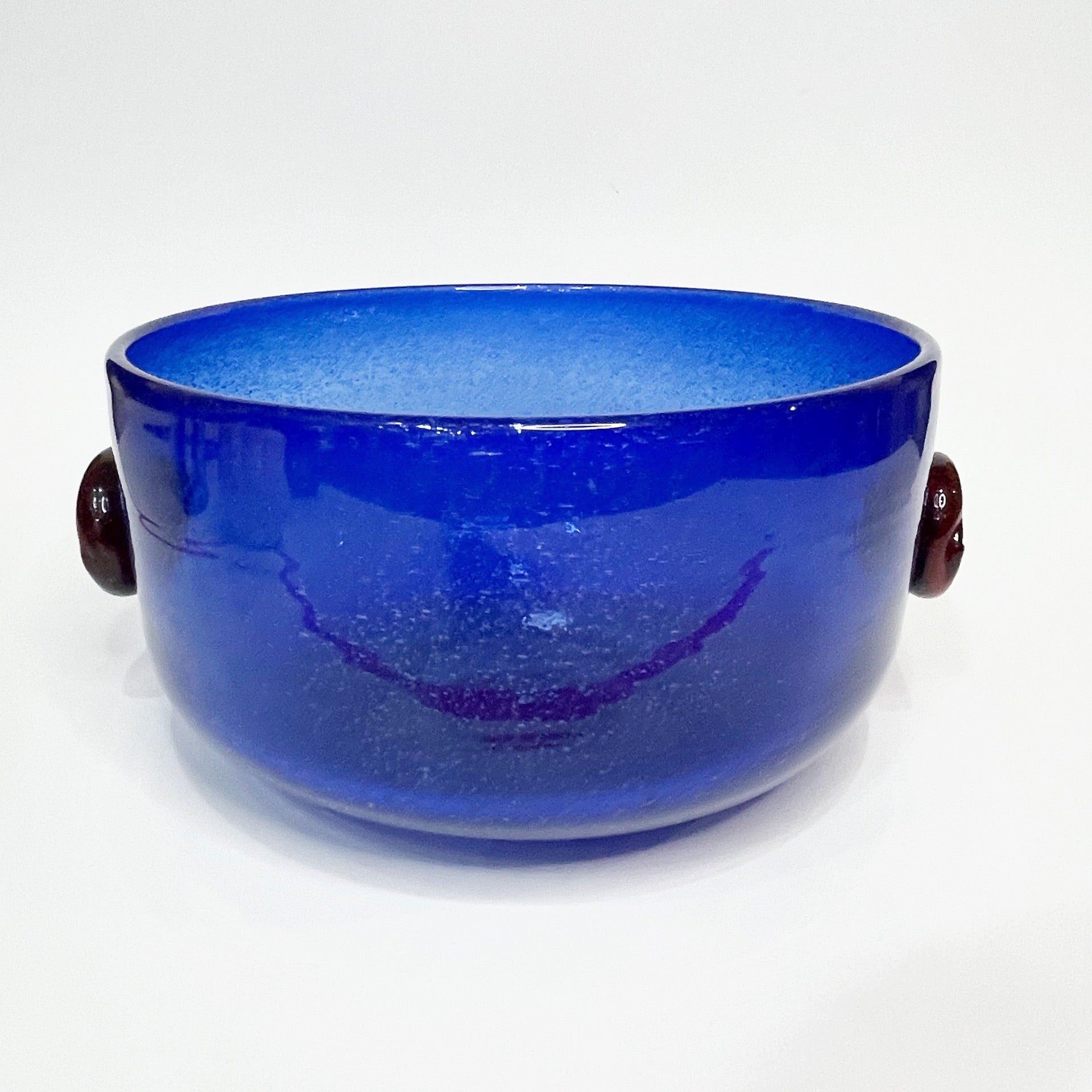 Royal Blue Handblown Salad Bowl
