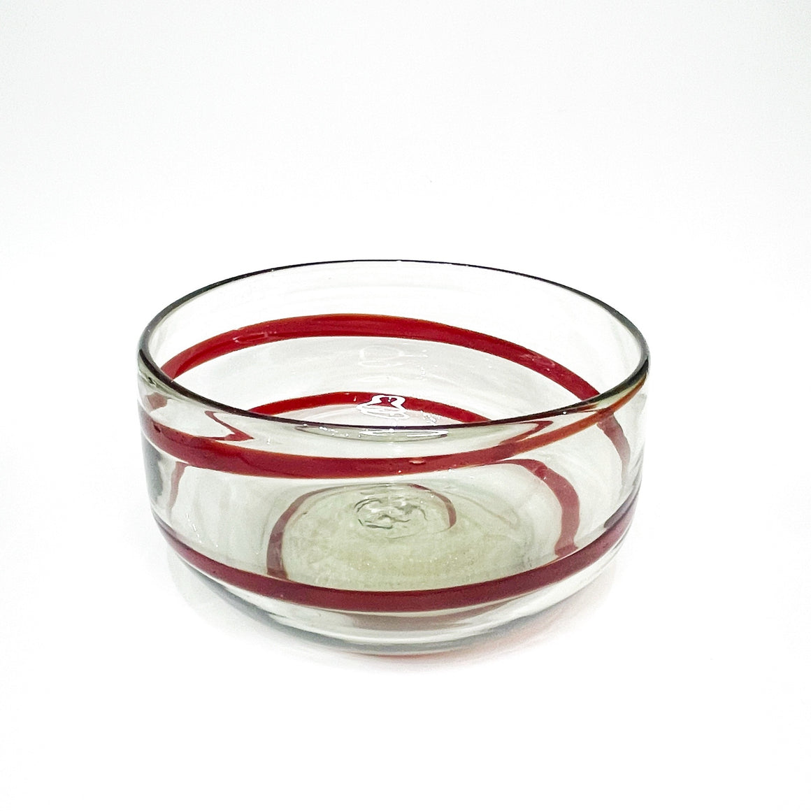 Swirls Handblown Salad Bowl - Red