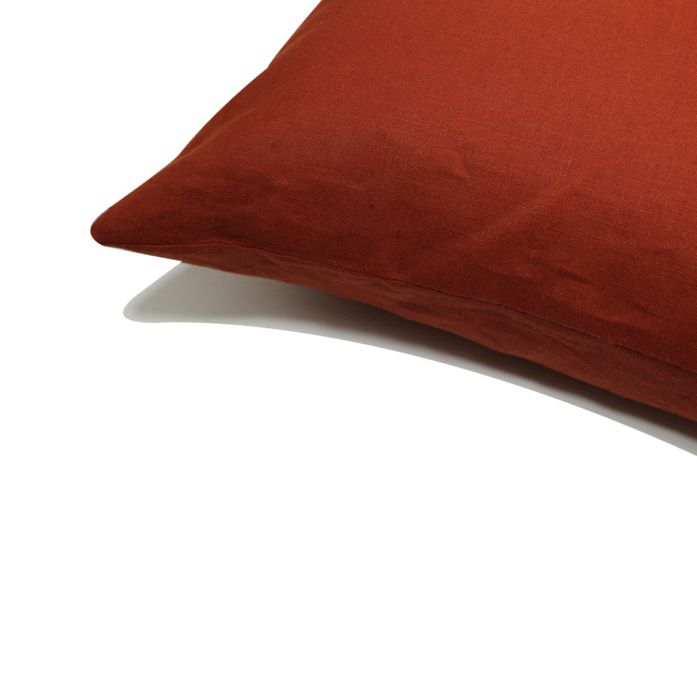 Linen Pillow - Terracotta - 20" x 20"