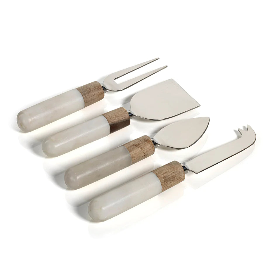 Marble & Copper Cheese Knife Set. designer serveware online. - Ink Spiller  Home